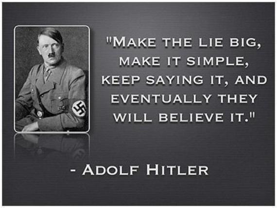 This is at the core of propaganda (i.e. "brainwashing").  Hitler believed that we are all capable of small, petty lies but few would believe that anyone would be bold or brazen enough to tell a BIG lie.  So hence, it must be true, particularly if you hear it over and over again in simple terms.  How many of us have fallen victim to a BIG lie?
