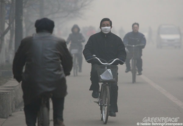 Air quality in Beijing yesterday was so hazardous that it went off the index charts, surpassing 700 mcg per cubic meter.  The World Health Organization considers 25 mcg to be a safe level. 