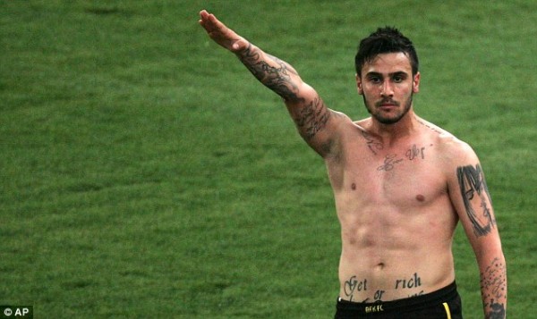 Footballer Giorgos Katidis was banned for life from playing for Greece after giving a Nazi salute during a game.  The Greek Football Foundation has stated it will take whatever steps necessary to promote peace, solidarity, cooperation and respect. 