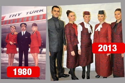 Turkish Airlines uniforms have become conservative.  Some believe this to appease the strict conservative views of the Turkish government, which owns 50% of the airline.