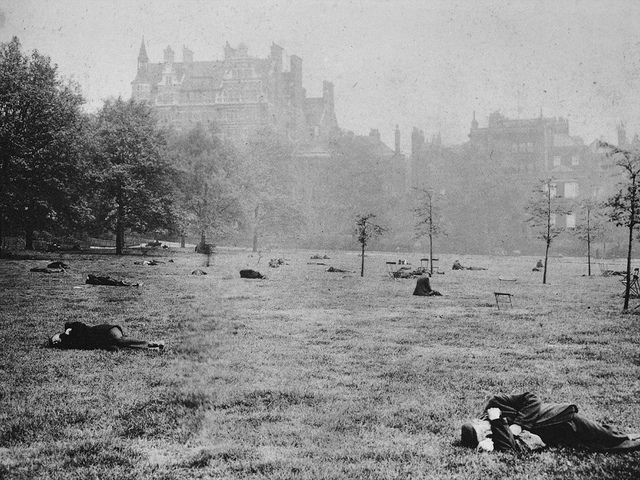 Jack London, author of "Call of the Wild", was also an accomplished photojournalist.  In 1902, he spent several months living with the homeless in the East End of London, sometimes sleeping on the streets, in parks or in workhouses.  The above photo was included in his book,, "The People of the Abyss".