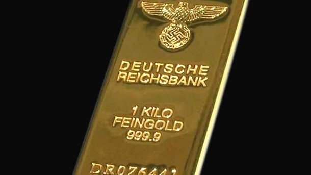 Nazi gold is the gold transferred by Nazi Germany to overseas banks during World War II. Their regime stole the assets of its victims to fund their war and then worked with several financial institutions to transfer the gold into cash.  Recently, The Bank of England has admitted its role when it transferred gold stolen from Czechoslovakia during the Nazi invasion in 1939.  Records show that approximately 2,000 gold bars worth 5.6 Million Euros  were transferred to Germany's Reichsbank account. 