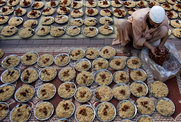 Muslims around the world will begin observing the holy month of Ramadan today.  This is not only a time of fasting from sunrise to sunset, but it is also a period of introspection with the goal of self-improvement and a closer connection to God.  In many areas, this is also a time of fellowship with family, friends and the community, and many attend large buffets at sunset for their evening meal.