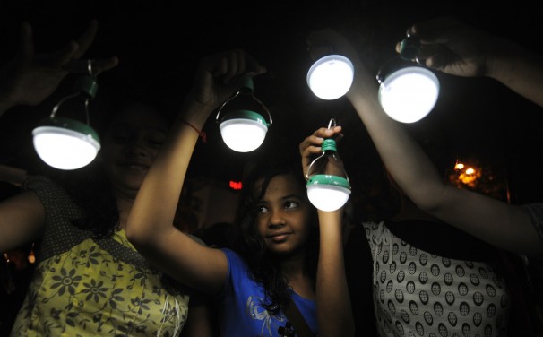 It is estimated that more than 300 million people in India have no access to electricity and many have never even seen a light bulb.  Their lives are beginning to change dramatically now, however,  as some private companies and charities  are helping build small solar energy plants to power clusters of small villages.