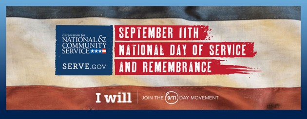 9/11 Day is the international non-profit movement to observe September 11 as a day of charitable service and doing good deeds.  It was founded by MyGoodDeed, and you can make a personal pledge of service OR organize a project at your work place, school, or community agency. For additional information and ideas on how to get started, please visit: http://www.serve.gov/?q=site-page/september-11th-national-day-service-and-remembrance  http://www.serve.gov/?q=site-page/september-11th-national-day-service-and-remembrance