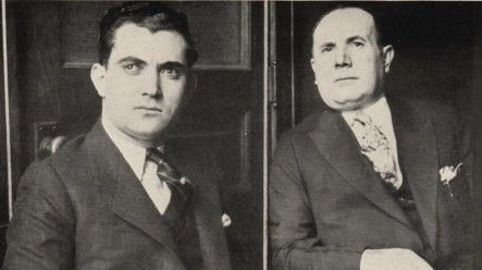 Known as the "Killer Twins" , best friends John Scalise and Albert Anselmi were notorious Chicago mobsters who were known for rubbing their bullets with garlic and for the "handshake hit".  Also referred to as the "Mutt and Jeff of Murder", they double crossed the Genna's Mafia Family and joined up with Al Capone.  They were investigated for the  St. Valentine's Day Massacre in 1929 but released for lack of evidence.  A few months later, they were badly beaten and shot to death.