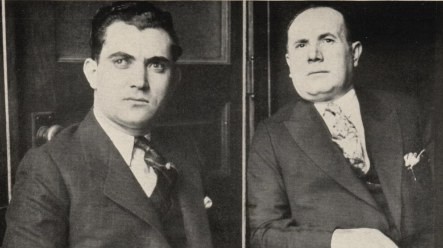 Known as the "Killer Twins" , best friends John Scalise and Albert Anselmi were notorious Chicago mobsters who were known for rubbing their bullets with garlic and for the "handshake hit". Also referred to as the "Mutt and Jeff of Murder", they double crossed the Genna's Mafia Family and joined up with Al Capone. They were investigated for the St. Valentine's Day Massacre in 1929 but released for lack of evidence. A few months later, they were badly beaten and shot to death.