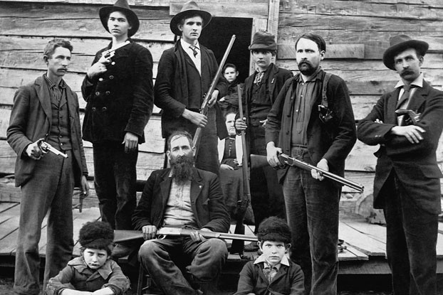 The Hatfield and McCoys were two of America's most famous gangs that feuded with each other for decades.  Both immigrated from Ireland to the Appalachians, but the affluent Hatfields supported the Confederate south in the Civil War while the working class McCoys were pro-Union.  No one knows for sure its origins but the violent family feud went on for decades, and revenge was the name of the game.